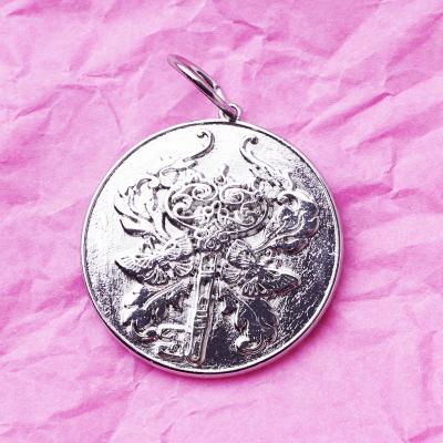 Talisman Biene, versilbert mit 999er Feinsilber, Amulett L